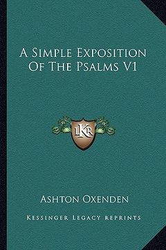 portada a simple exposition of the psalms v1 (en Inglés)