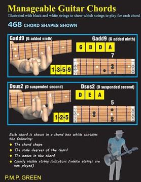 portada Manageable Guitar Chords: Illustrated with black and white strings to show which strings to play for each chord (en Inglés)