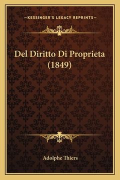 portada Del Diritto Di Proprieta (1849) (en Italiano)