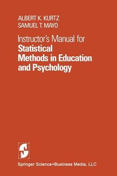 portada instructor's manual for statistical methods in education and psychology (in English)
