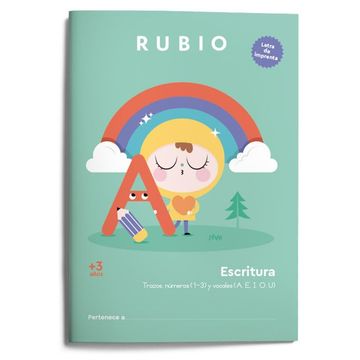 portada Escritura con Letra de Imprenta (+3 Años): Trazos, Números (1-3) y Vocales (a, e, i, o, u)