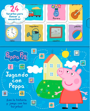 portada Buscando Amigos Pepa Pig: Jugando con Peppa. Incluye 24 Tarjetas para Buscar y Encontrar (in Spanish)