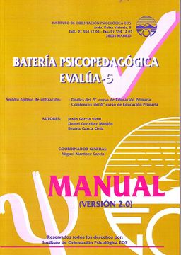 portada Bateria Psicopedagogica Evalua - 5 Version 2. 0 (manual+cuadernillo)