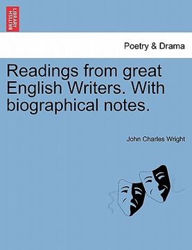 portada readings from great english writers. with biographical notes. (en Inglés)