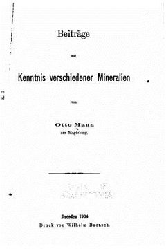 portada Beiträge zur Kenntnis verschiedener Mineralien (en Alemán)