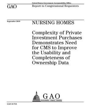 portada Nursing homes: complexity of private investment purchases demonstrates need for CMS to improve the usability and completeness of owne (en Inglés)