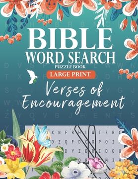 portada Bible Word Search Puzzle Book (Large Print): Verses of Encouragement: Scripture Verses on Hope, Faith & Strength - For Adults & Teens