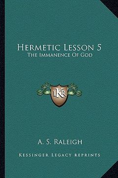 portada hermetic lesson 5: the immanence of god (en Inglés)