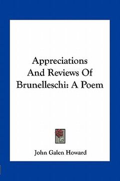 portada appreciations and reviews of brunelleschi: a poem (en Inglés)