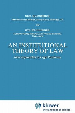 portada an institutional theory of law: new approaches to legal positivism (en Inglés)