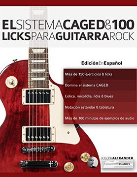 portada El Sistema Caged y 100 Licks Para Guitarra Rock (in Spanish)