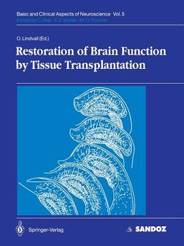 portada restoration of brain function by tissue transplantation (en Inglés)