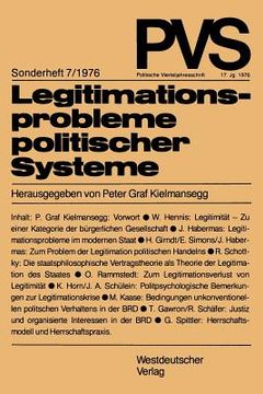 portada Legitimationsprobleme Politischer Systeme: Tagung Der Deutschen Vereinigung Für Politische Wissenschaft in Duisburg, Herbst 1975 (in German)