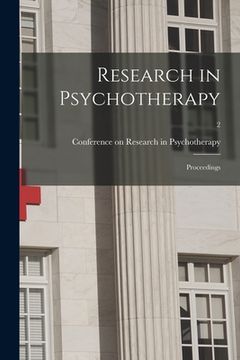 portada Research in Psychotherapy; Proceedings; 2 (en Inglés)