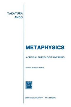 portada Metaphysics: A Critical Survey of Its Meaning (en Inglés)