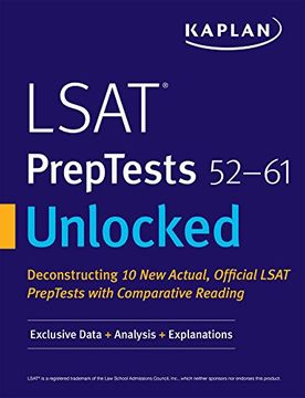 portada Lsat Preptests 52-61 Unlocked: Exclusive Data + Analysis + Explanations (Kaplan Test Prep) (en Inglés)