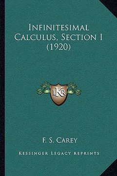 portada infinitesimal calculus, section i (1920)