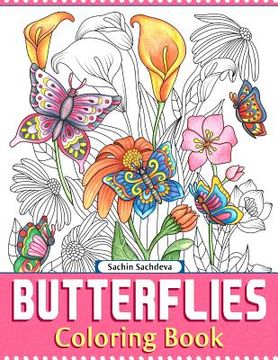 portada Butterflies: Coloring Book for Adults (en Inglés)