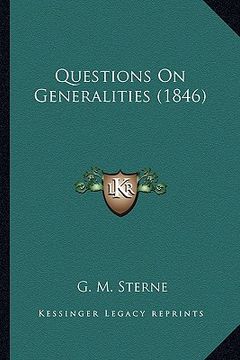 portada questions on generalities (1846) (en Inglés)