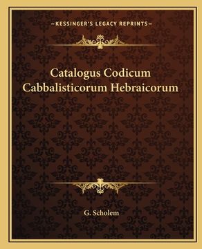 portada Catalogus Codicum Cabbalisticorum Hebraicorum (en Latin)