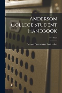 portada Anderson College Student Handbook; 1925-1926 (en Inglés)