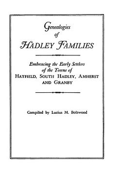 portada genealogies of hadley [massachusetts] families (en Inglés)
