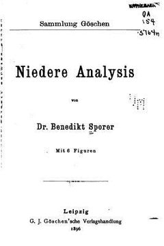 portada Niedere Analysis (en Alemán)