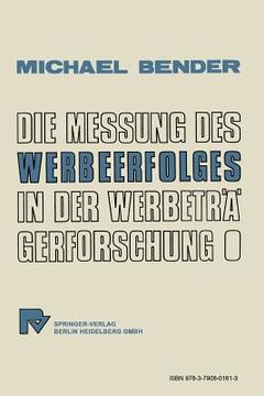 portada Die Messung Des Werbeerfolges in Der Werbetragerforschung (en Alemán)