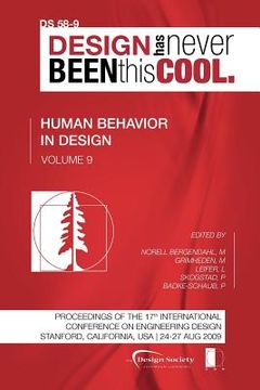 portada proceedings of iced'09, volume 9, human behaviour in design (en Inglés)