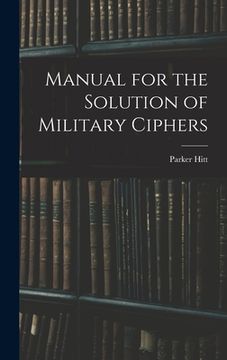 portada Manual for the Solution of Military Ciphers