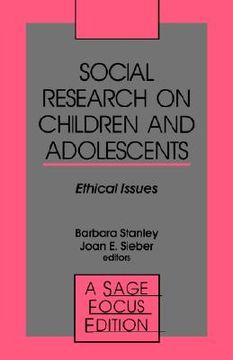 portada social research on children and adolescents: ethical issues (en Inglés)