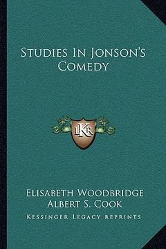 portada studies in jonson's comedy (en Inglés)