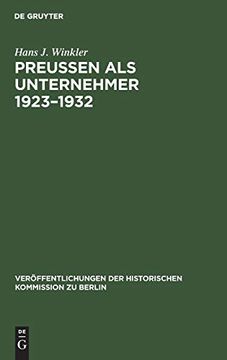 portada Preußen als Unternehmer 1923-1932 (in German)
