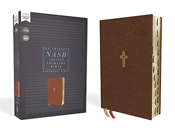 portada Nasb, Thinline Bible, Leathersoft, Brown, red Letter, 1995 Text, Thumb Indexed, Comfort Print 