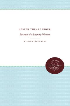 portada hester thrale piozzi: portrait of a literary woman