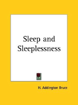 portada sleep and sleeplessness (en Inglés)