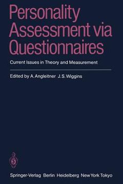 portada personality assessment via questionnaires: current issues in theory and measurement