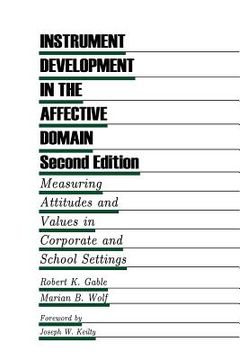 portada instrument development in the affective domain: measuring attitudes and values in corporate and school settings