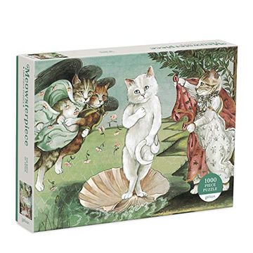 portada Galison Birth of Venus Meowsterpiece of Western art 1000 Piece Puzzle From Galison - Beautifully Illustrated Parody of Boticelli's Iconic Work, 27" x 20", Unique Gift Idea (en Inglés)
