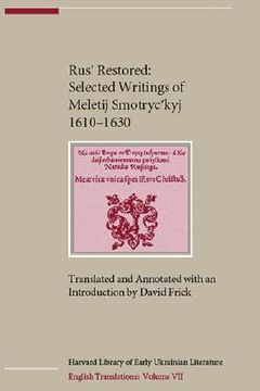 portada rus' restored: selected writings of meletij smotryc'kyj (1610-1630)