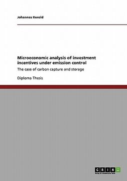 portada microeconomic analysis of investment incentives under emission control (in English)