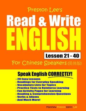portada Preston Lee's Read & Write English Lesson 21 - 40 For Chinese Speakers (en Inglés)
