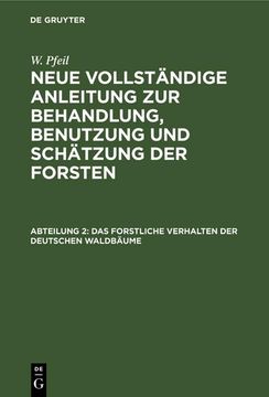 portada Das Forstliche Verhalten der Deutschen Waldbäume (in German)
