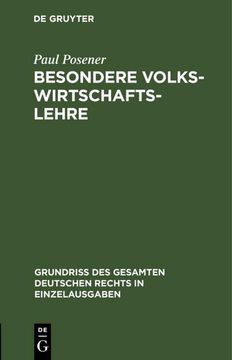 portada Besondere Volkswirtschaftslehre (en Alemán)