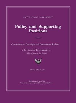 portada united states government policy and supporting positions 2012 (plum book). large format desk reference edition. (en Inglés)