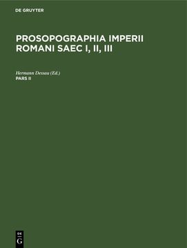 portada Prosopographia Imperii Romani Saec i, ii, Iii. Pars ii (in Latin)
