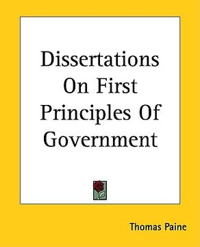 portada dissertations on first principles of government (en Inglés)