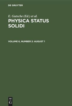 portada Physica Status Solidi, Volume 6, Number 2, August 1 