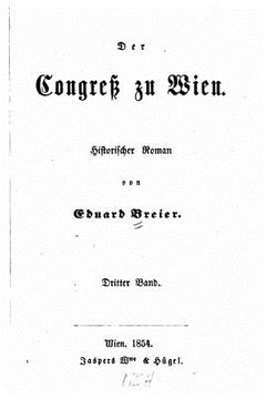 portada Der Congress zu Wien historischer Roman (en Alemán)