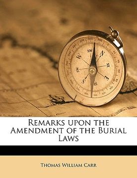 portada remarks upon the amendment of the burial laws volume talbot collection of british pamphlets